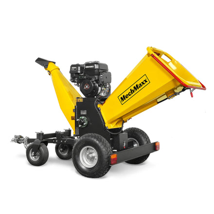 6 inch E-start Zonsen 420cc 15hp Gas Powered 4 - Wheel Drum Wood Chipper with Taillight , B150