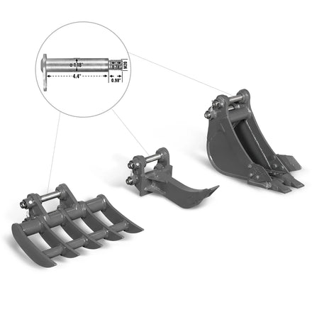 Attachment Set for Mini Compact Excavator MEC17, MEC17PRO (SKU: 150533; 150534)