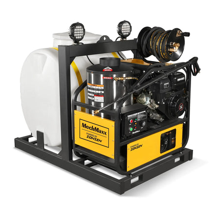 4000 PSI 4 GPM ZONSEN E-Start Engine Hot Water Pressure Washer Skid Mounted with 175 Gal Tank, HPW40DT