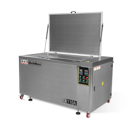 114 Gal / 432L Heavy Duty Industrial Ultrasonic Parts Washer, 28kHz 60 Transducers, Oil Skimmer, SS304 Tank, 10kW Heater, 208–240V 3 Phase Power