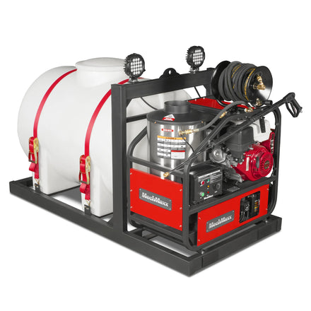 4000 PSI 4 GPM HONDA E-Start Engine Hot Water Pressure Washer Skid Mounted with 245 Gal Tank,  HPW40HBT