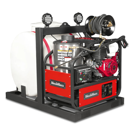 4000 PSI 4 GPM HONDA E-Start Engine Hot Water Pressure Washer Skid Mounted with 175 Gal Tank,  HPW40HT